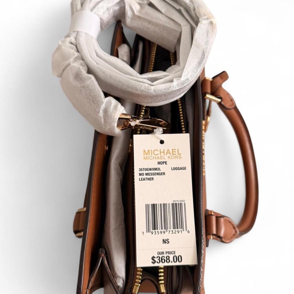 NWT ~ Michael Kors Hope Medium Messenger Satchels in Luggage Leather
